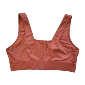 Pink RBX Sports Bra Women's L Yoga Running Sport Zip Vest Gym Coral Fabric Cups.